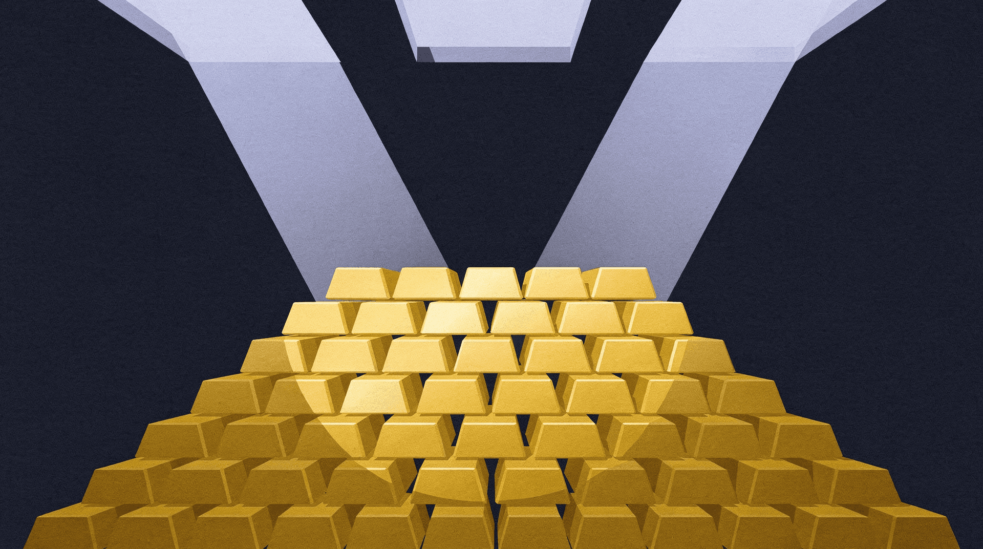 Line chart of gold futures on a dark background