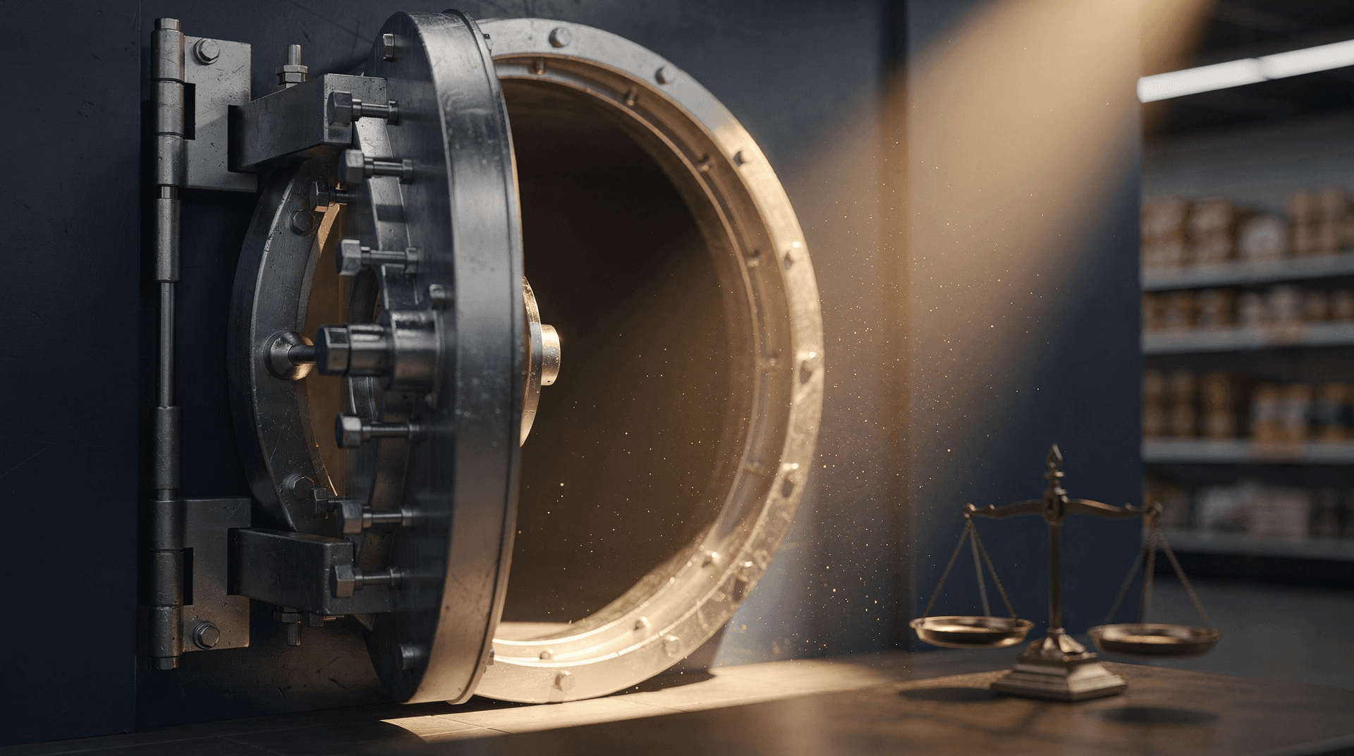 open vault door - photo of drained vault concept