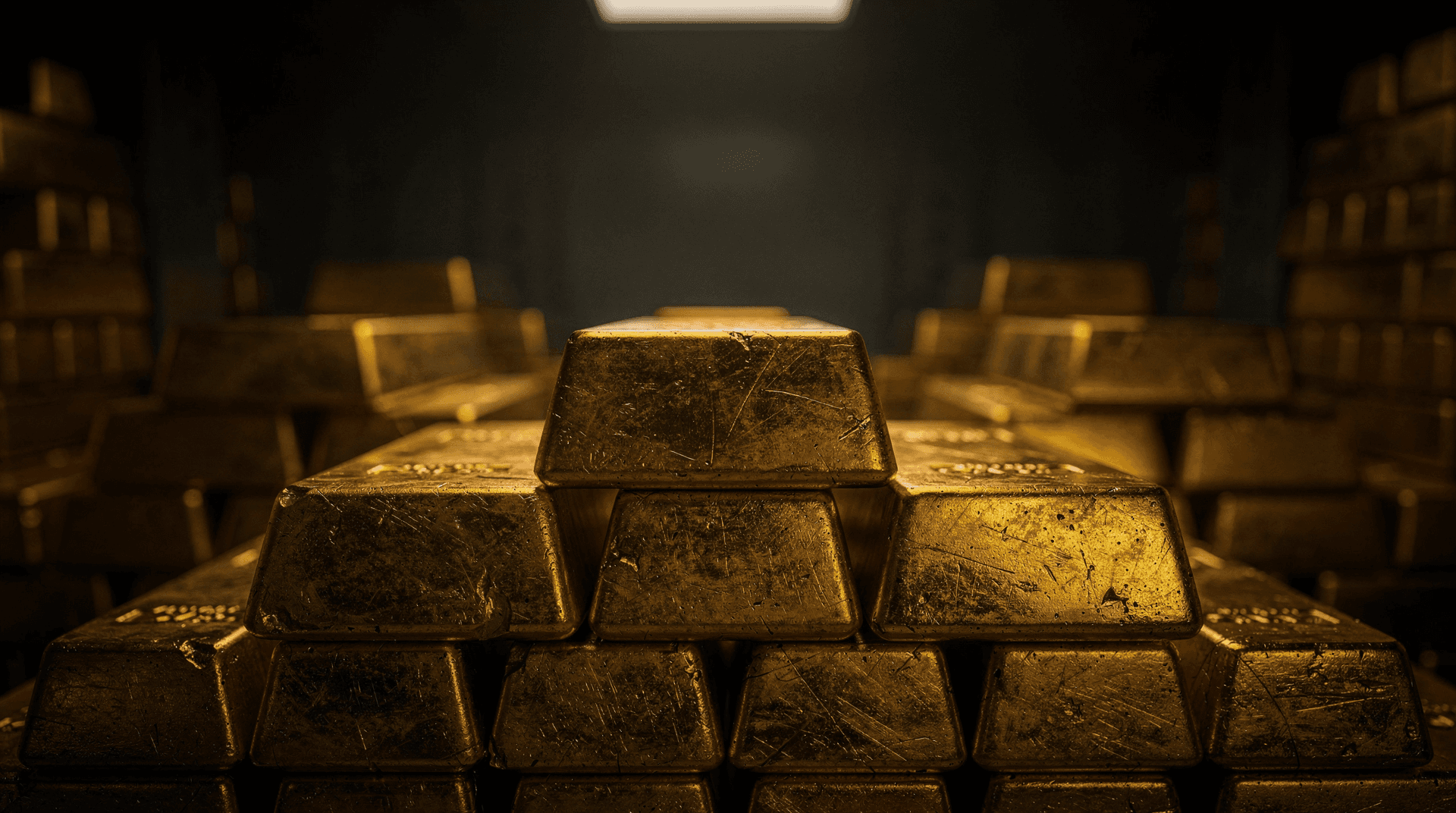 Line chart of gold price over 90 days on dark background