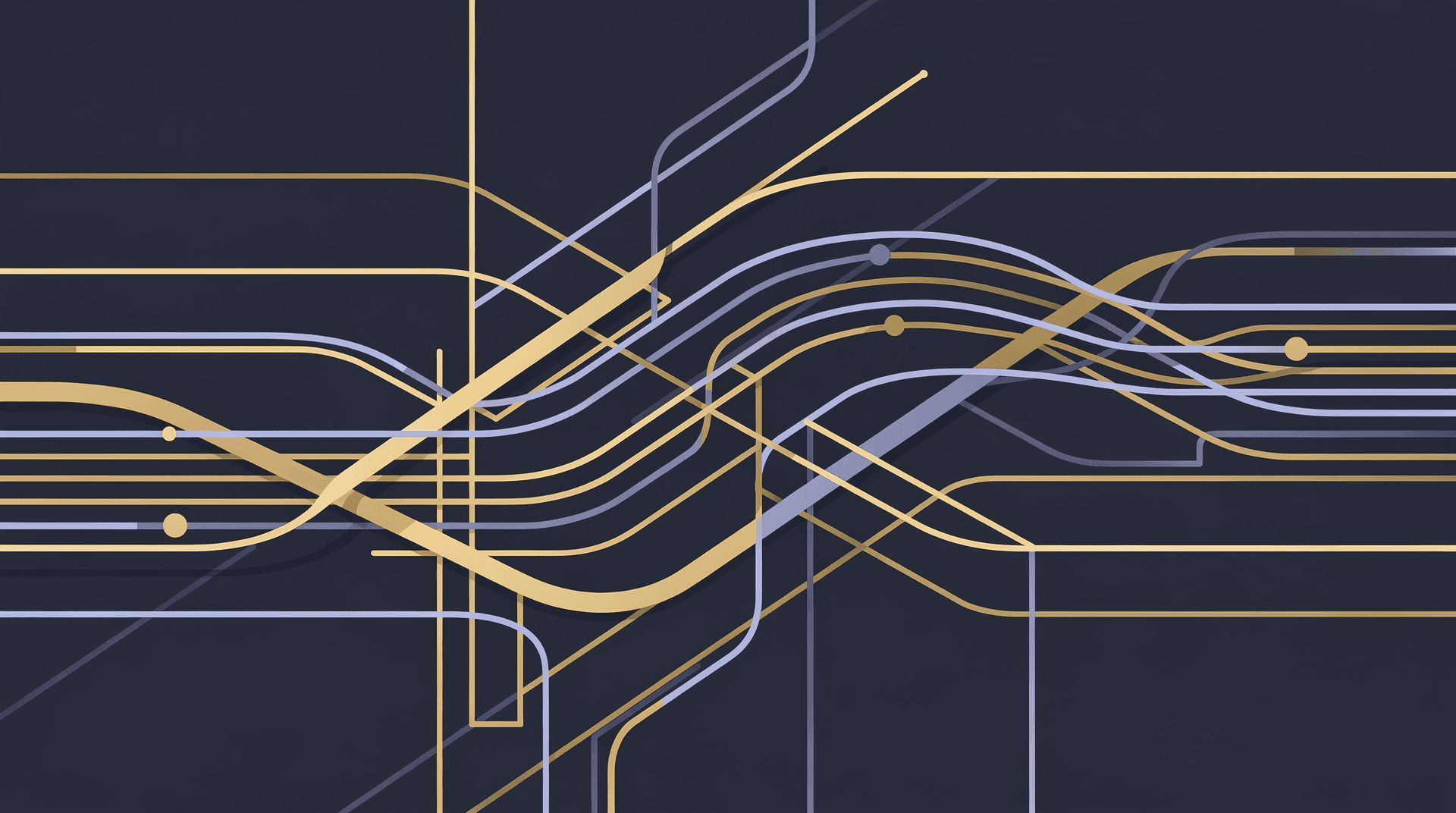 Abstract illustration of boundary lines being redrawn on a dark blue background with gold accents, symbolizing shifting sanctions doctrine.