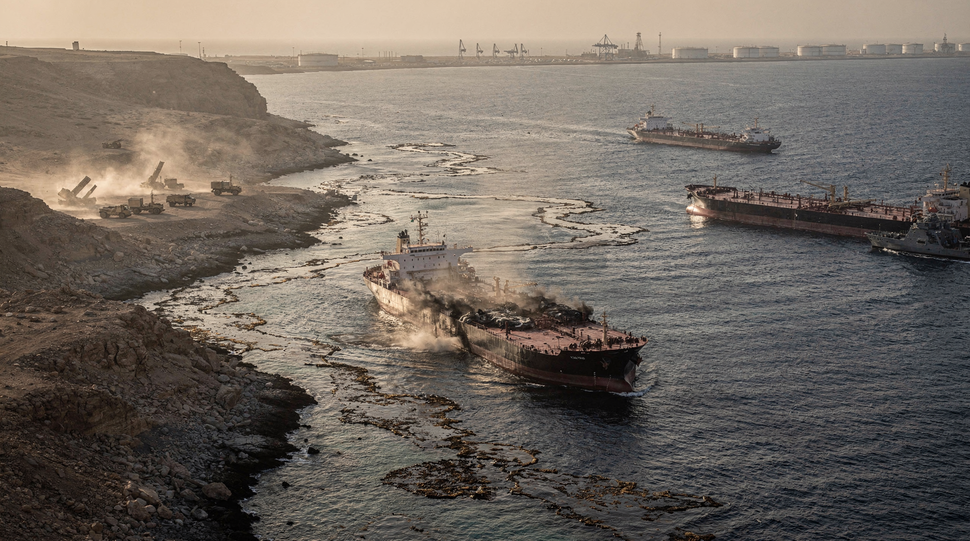 Both Gulf Corridors Under Fire: The Chokepoint Arithmetic Washington Hoped Would Not Add Up
